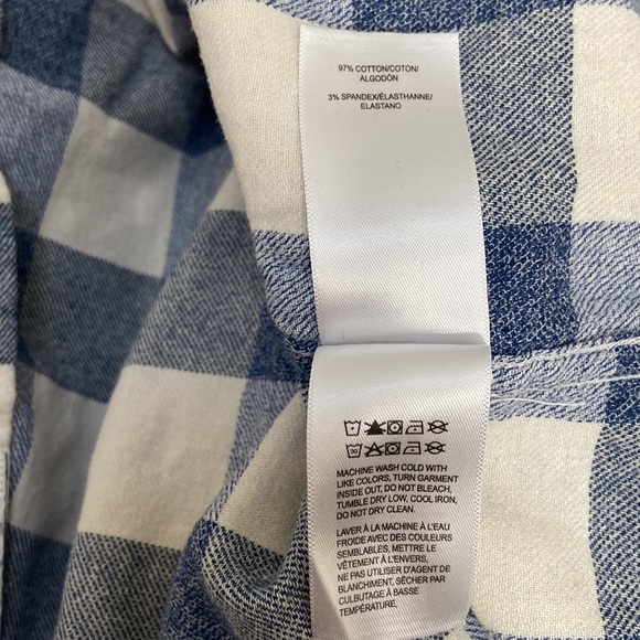 Men’s Lucky Brand Blue & White Plaid Flannel Long Sleeved Button Down Shirt-Sz M - Picture 10 of 11